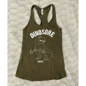 Ideal T Dinosore Fitness Womens Small Tank Top Army Green